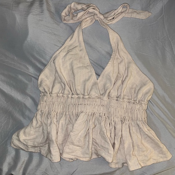 Halter textured linen top - Picture 3 of 4